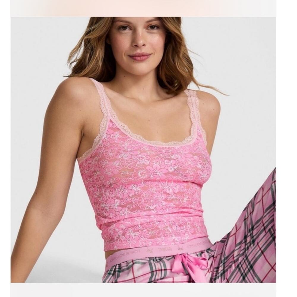 VS Pink x LoveShackFancy Lace Cami Top Size Medium NWT